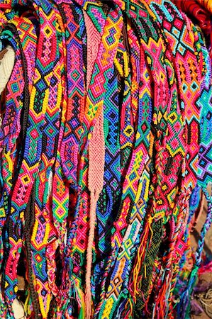 Chiapas Mexico handcrafts belts and bracelets colorful Photographie de stock - Aubaine LD & Abonnement, Code: 400-05316110