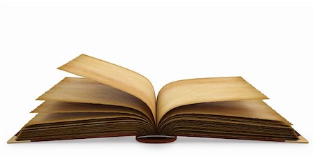 Old opened book with empty pages. isolated on white. Stock Photo - Budget Royalty-Free & Subscription, Code: 400-05316380