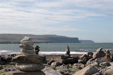 rock piles on the beach in doolin county clare ireland Stock Photo - Budget Royalty-Free & Subscription, Code: 400-05316823