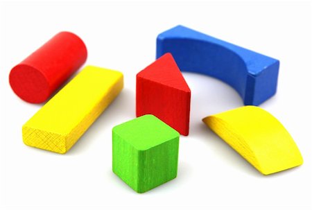 simsearch:400-06097126,k - Wooden building blocks on white background. Close Up. Stock Photo - Budget Royalty-Free & Subscription, Code: 400-05317196