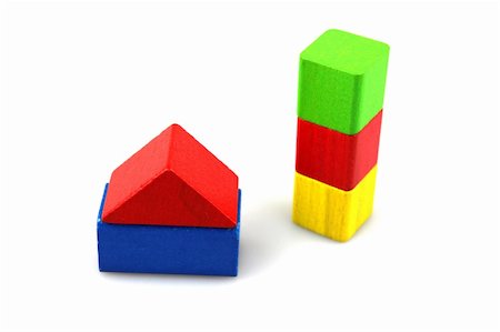 simsearch:400-06097126,k - Wooden building blocks on white background. Close Up. Stock Photo - Budget Royalty-Free & Subscription, Code: 400-05317199