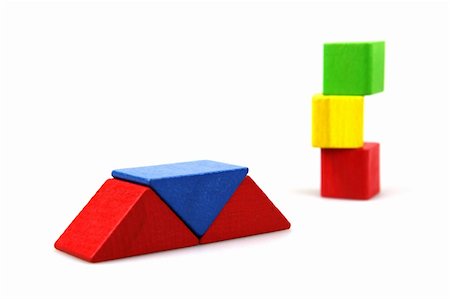 simsearch:400-06097126,k - Wooden building blocks on white background. Close Up. Stock Photo - Budget Royalty-Free & Subscription, Code: 400-05317193