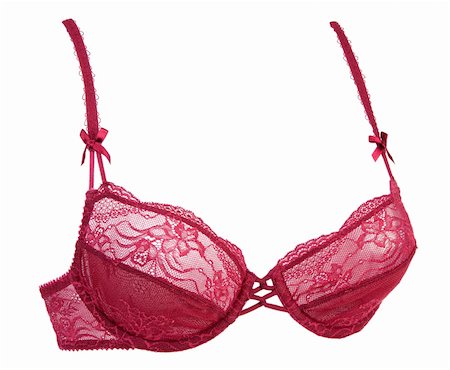 simsearch:400-04313375,k - Crimson bra pledge insulated on white background Photographie de stock - Aubaine LD & Abonnement, Code: 400-05318378