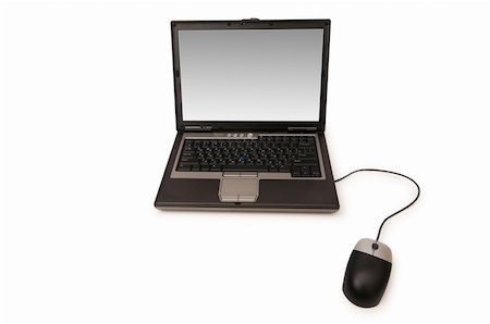 simsearch:400-05209527,k - Laptop with mouse isolated on the white background Stock Photo - Budget Royalty-Free & Subscription, Code: 400-05318981