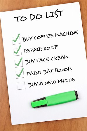 simsearch:400-04012842,k - To do list with Buy a new phone not checked Stock Photo - Budget Royalty-Free & Subscription, Code: 400-05319036