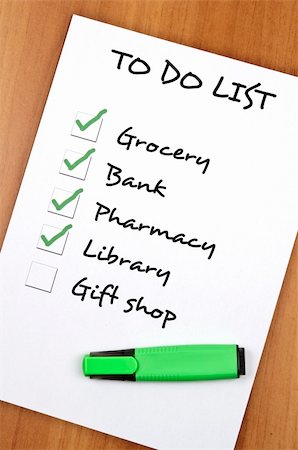 simsearch:400-04012842,k - To do list with Gift shop not checked Stock Photo - Budget Royalty-Free & Subscription, Code: 400-05319039