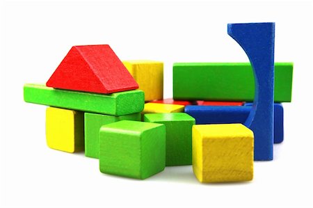 simsearch:400-06097126,k - Wooden building blocks on white background. Close Up. Stock Photo - Budget Royalty-Free & Subscription, Code: 400-05319838