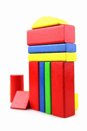 simsearch:400-06097126,k - Wooden building blocks on white background. Close Up. Stock Photo - Budget Royalty-Free & Subscription, Code: 400-05319859