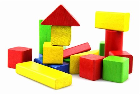 simsearch:400-06097126,k - Wooden building blocks on white background. Close Up. Stock Photo - Budget Royalty-Free & Subscription, Code: 400-05319866
