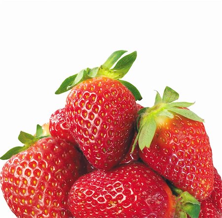 simsearch:400-05370991,k - Few fresh strawberries isolated on white background Stock Photo - Budget Royalty-Free & Subscription, Code: 400-05319870
