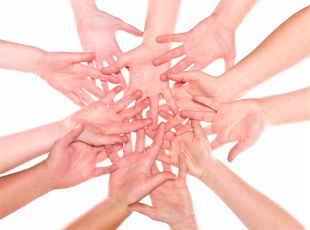 Large group of human hands isolated on white background Stock Photo - Budget Royalty-Free & Subscription, Code: 400-05310040