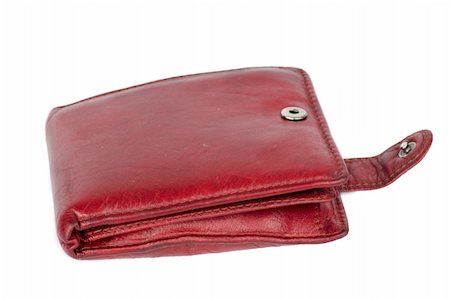 Beautiful women's Red wallet isolated on white Stock Photo - Budget Royalty-Free & Subscription, Code: 400-05310453