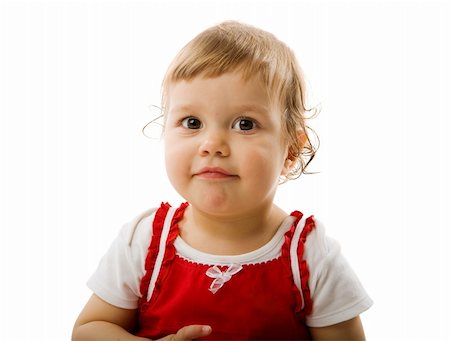 simsearch:400-04875091,k - Happy Toddler girl portrait isolated on white Stock Photo - Budget Royalty-Free & Subscription, Code: 400-05311109