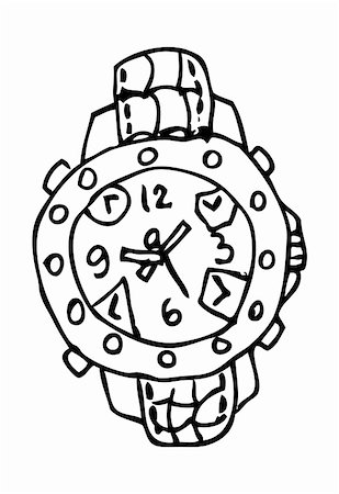 simsearch:400-04206274,k - vector clock face cartoon tattoo fashion Stock Photo - Budget Royalty-Free & Subscription, Code: 400-05311298
