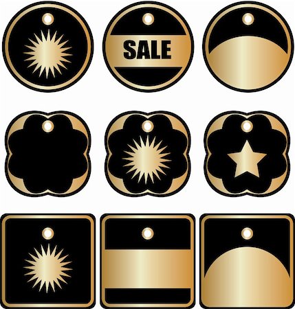 simsearch:400-05904254,k - vector gold label sale set gold-framed labels, luxury goods tags Stock Photo - Budget Royalty-Free & Subscription, Code: 400-05311378