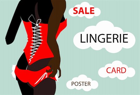 simsearch:400-04320530,k - Luxury woman in lingerie sale poster, sexy nude woman, elegant fashion background, fake card with cloud Stock Photo - Budget Royalty-Free & Subscription, Code: 400-05311371