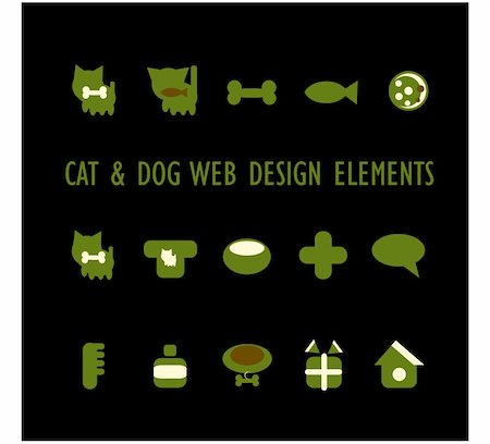 Cats, dogs and other pets and accessories icons Stock Photo - Budget Royalty-Free & Subscription, Code: 400-05311402