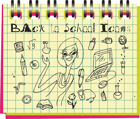 simsearch:400-06084780,k - Back to school doodle fake paper notebook Stock Photo - Budget Royalty-Free & Subscription, Code: 400-05311447