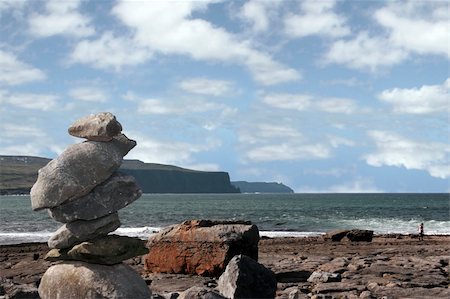 rock piles on the beach in doolin county clare ireland Stock Photo - Budget Royalty-Free & Subscription, Code: 400-05313850