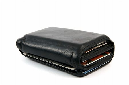 Black wallet full of cash and credit cards Stock Photo - Budget Royalty-Free & Subscription, Code: 400-05313898