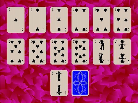 face cards queen - suit of spades playing cards on purple background, abstract art illustration Stock Photo - Budget Royalty-Free & Subscription, Code: 400-05324103