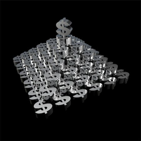 simsearch:400-04408371,k - It's a render of Silver 3D Pyramid of Dollar on black background with high resolution. Stock Photo - Budget Royalty-Free & Subscription, Code: 400-05325083