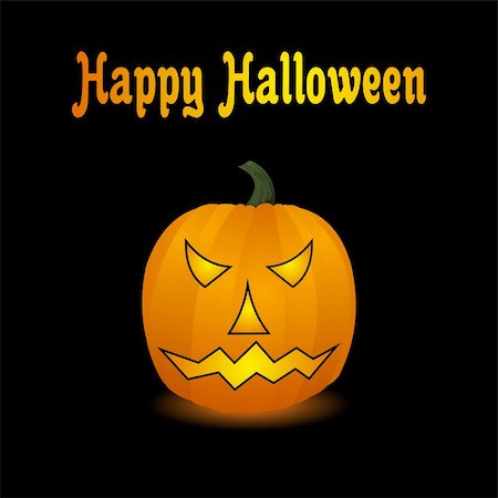 simsearch:400-05325412,k - Halloween pumpkin isolated on black background. Vector Stock Photo - Budget Royalty-Free & Subscription, Code: 400-05325412