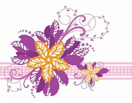 Pink and yellow floral banner. This image is a vector illustration. Stock Photo - Budget Royalty-Free & Subscription, Code: 400-05325827