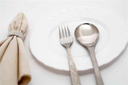 An image of fork, spoon and napkin Photographie de stock - Aubaine LD & Abonnement, Code: 400-05325966