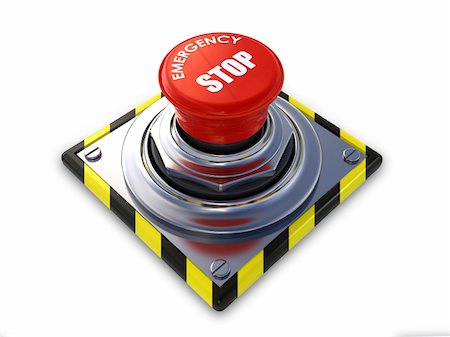 emergency stop button on a white background Photographie de stock - Aubaine LD & Abonnement, Code: 400-05326100