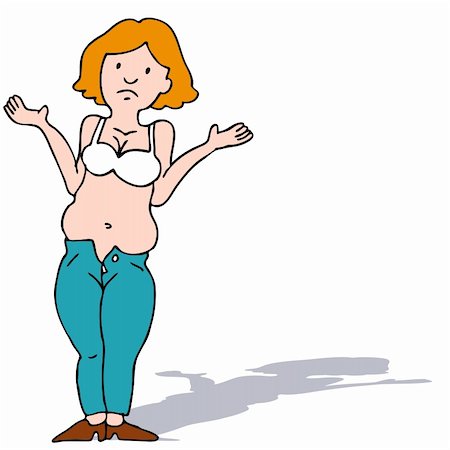 simsearch:400-04647880,k - An image of a girl with a muffin top waist who doesn't fit in her jeans. Stock Photo - Budget Royalty-Free & Subscription, Code: 400-05329643