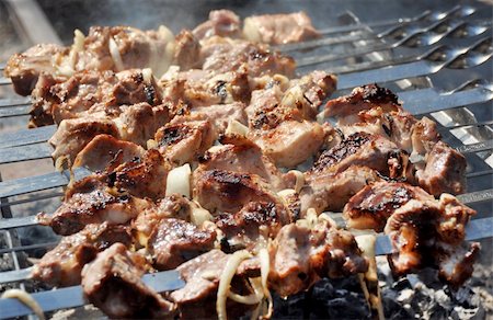 simsearch:400-04587885,k - Meat, grilled over charcoal (barbecue over charcoal) Stock Photo - Budget Royalty-Free & Subscription, Code: 400-05329853