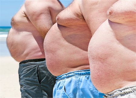 simsearch:400-06915547,k - Close up of three obese fat men of the beach Foto de stock - Super Valor sin royalties y Suscripción, Código: 400-05329924