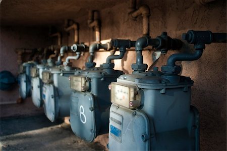 fuel meter - A row of gas meters at a condo building. Stock Photo - Budget Royalty-Free & Subscription, Code: 400-05320003