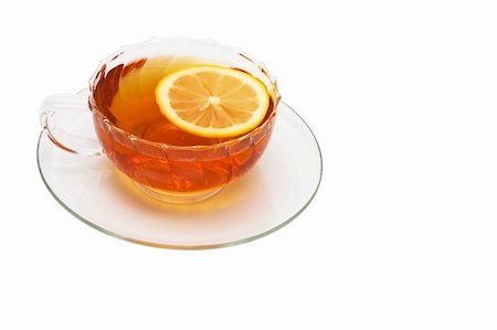 simsearch:400-04273561,k - glass cup with tea and a lemon on a white background Stock Photo - Budget Royalty-Free & Subscription, Code: 400-05320320