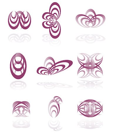 Design elements in warm colors. Emblems Set Vector. Stock Photo - Budget Royalty-Free & Subscription, Code: 400-05321419
