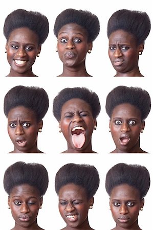 Beautiful Black Woman Portrait, Multiple Image Foto de stock - Super Valor sin royalties y Suscripción, Código: 400-05321860