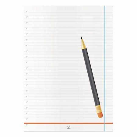 simsearch:400-04424177,k - sheet of paper with pencil on white background Stock Photo - Budget Royalty-Free & Subscription, Code: 400-05322508