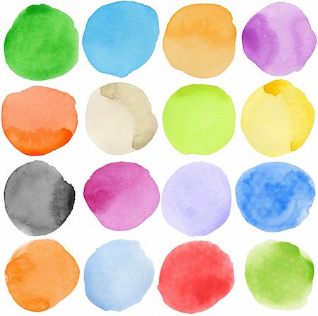 donatas1205 (artist) - Watercolor hand painted circle shape design elements. Made myself. Stock Photo - Budget Royalty-Free & Subscription, Code: 400-05322617