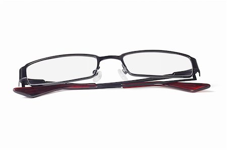 simsearch:400-07774329,k - Fashionable metal frame eyeglasses on white background Stock Photo - Budget Royalty-Free & Subscription, Code: 400-05322821