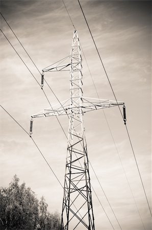 Pylon and transmission power line Photographie de stock - Aubaine LD & Abonnement, Code: 400-05334473