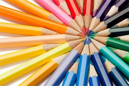 Close-up of  color pencils on a white background Stock Photo - Budget Royalty-Free & Subscription, Code: 400-05335134