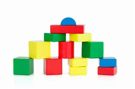 simsearch:600-02346205,k - Color wooden building blocks on a white background Stock Photo - Budget Royalty-Free & Subscription, Code: 400-05335187
