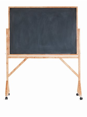 pupil in a empty classroom - Black chalkboard on a white background Stock Photo - Budget Royalty-Free & Subscription, Code: 400-05335183