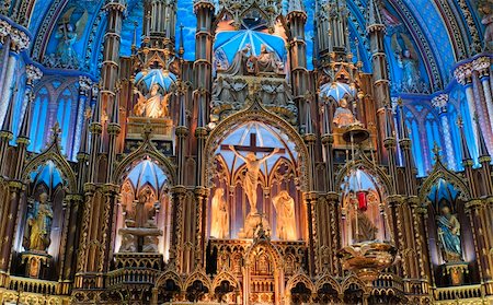 designs for decoration of pillars - The Notre-Dame Basilica in Montreal (French: Basilique Notre-Dame de Montreal) Stock Photo - Budget Royalty-Free & Subscription, Code: 400-05335364