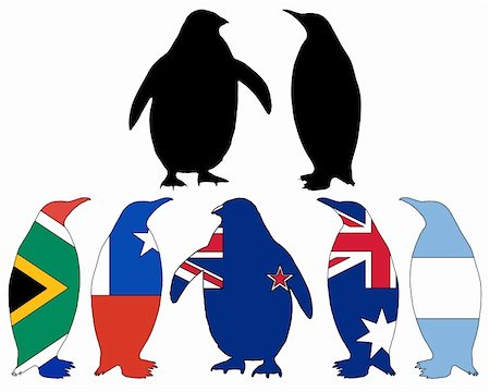 Penguin flags Stock Photo - Budget Royalty-Free & Subscription, Code: 400-05337727