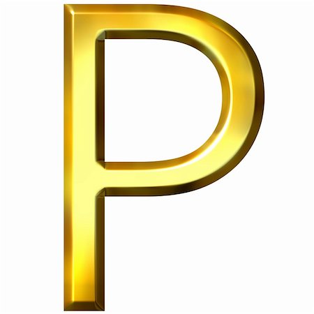 simsearch:400-04543513,k - 3d golden letter P isolated in white Stock Photo - Budget Royalty-Free & Subscription, Code: 400-05337835