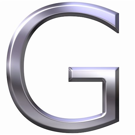 simsearch:400-04543513,k - 3d silver letter G isolated in white Stock Photo - Budget Royalty-Free & Subscription, Code: 400-05337850