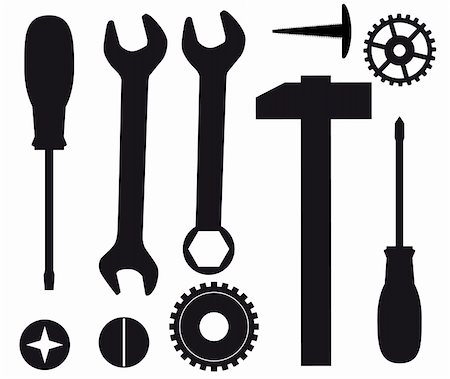 simsearch:400-06560568,k - A set of tools for repairs. Vector illustration. Vector art in Adobe illustrator EPS format, compressed in a zip file. The different graphics are all on separate layers so they can easily be moved or edited individually. The document can be scaled to any size without loss of quality. Photographie de stock - Aubaine LD & Abonnement, Code: 400-05338336
