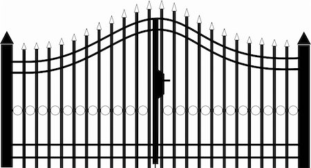 decorative iron - gate silhouette vector Stock Photo - Budget Royalty-Free & Subscription, Code: 400-05338387